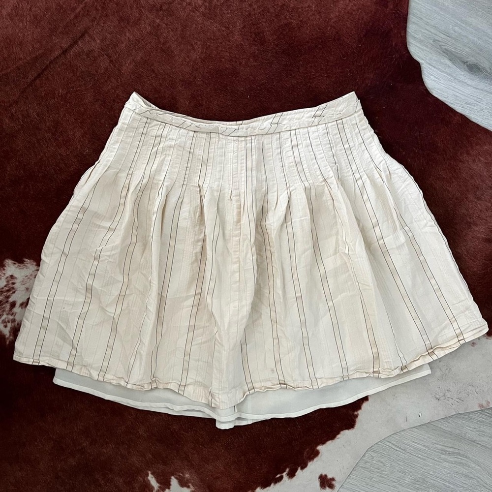 Cream Pleated Skirt
